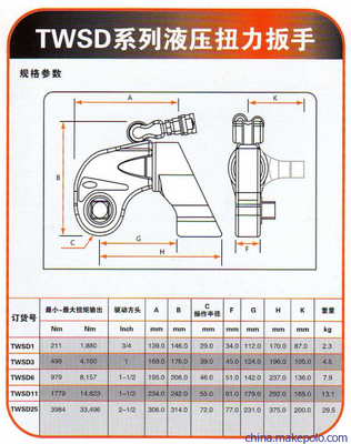 【供应TWSD11液压扳手】价格,厂家,图片,扳手,上海锡蒙机电-